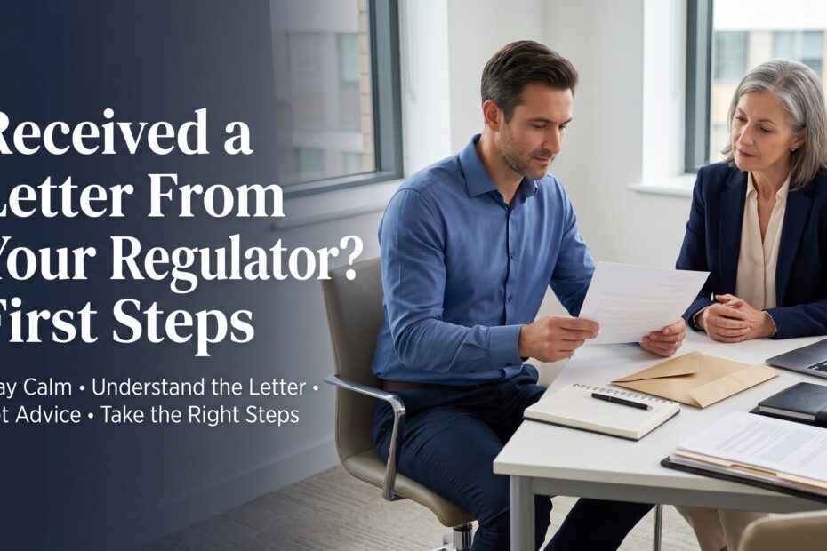 Received a Letter From Your Regulator? First Steps